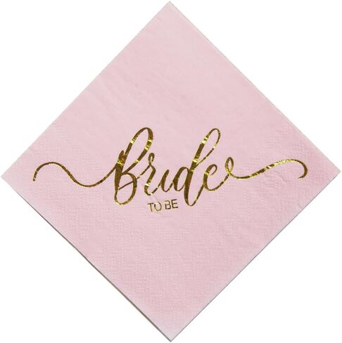 Bride to Be Pink Rose gold Napkins, Bridal Shower Bachelorette Wedding Engagement Party Decorations Supplies, 2 Ply, 50 count in Saudi Arabia
