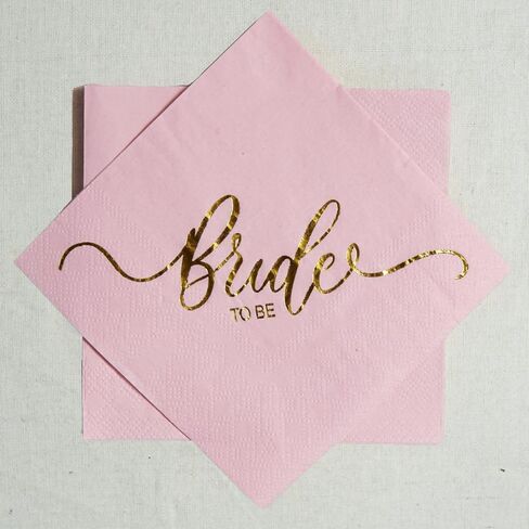 Bride to Be Pink Rose gold Napkins, Bridal Shower Bachelorette Wedding Engagement Party Decorations Supplies, 2 Ply, 50 count in Saudi Arabia