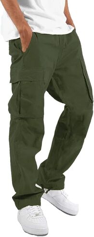 LYRXXX Men's Casual Cargo Pants Hiking Pants Workout Joggers Sweatpants for Men in Kuwait