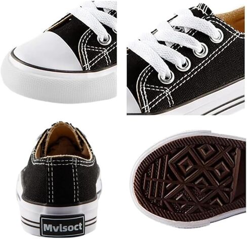 Mvlsoct Boys and Girl Low Top Canvas Kids Lace up Sneakers in Saudi Arabia