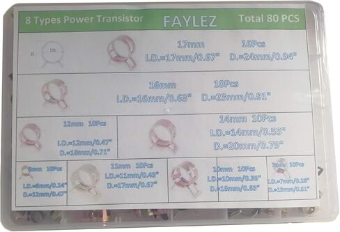 80 PCS 6/7/10/11/12/14/16/17mm Spring Clips Fuel Line Hose Clips Water Pipe Air Tube Silicone Vacuum Hose Clamp Fastener in Kuwait