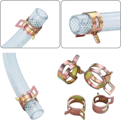 80 PCS 6/7/10/11/12/14/16/17mm Spring Clips Fuel Line Hose Clips Water Pipe Air Tube Silicone Vacuum Hose Clamp Fastener in Kuwait