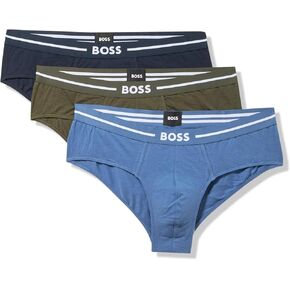 BOSS Men's 3-Pack Bold Logo Hipster Briefs