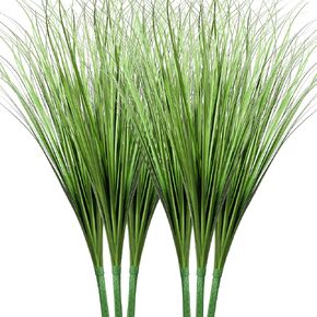 33" Artificial Plants 6 Pack Onion Tall Grass Greenery, Faux Fake Grass Shrubs Plant Flowers Wheat Grass for House Home Indoor Outdoor Office Room Gardening Indoor Décor-Green