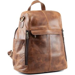 Handmade World Leather Backpack Convertible to Purse 'The Honeycomb' Shoulder Bag Travel Versatile Rucksack Daypack (Green)