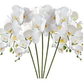 5 Pcs Artificial Phalaenopsis Flowers Artificial Orchid Flowers 32 Inch Stem Plants for Home Wedding Decoration
