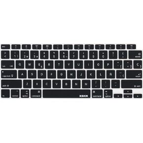XSKN Spanish Language Black US Version Silicone Keyboard Cover Skin Compatible with 2020 New MacBook Air 13.3 inch A2179 A2337 with Touch ID Retina Display Keyboard in Kuwait