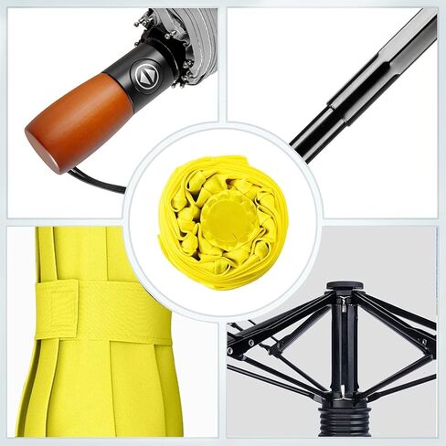 YumSur Compact Travel Umbrella - Windproof, Reinforced Canopy, Tested in 60mph Winds, Strong Reinforced Windproof Umbrella, One Touch Auto Open/Close for Men & Women in Kuwait