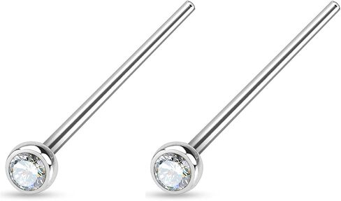 Forbidden Body Jewelry 18-20g Surgical Steel 2mm Press Fit CZ Fishtail Custom Bend Nose Stud in Saudi Arabia