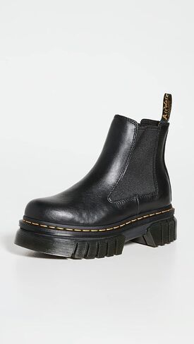 Dr. Marents Women's Audrick Platform Chelsea Boot, Black Nappa Lux in Saudi Arabia