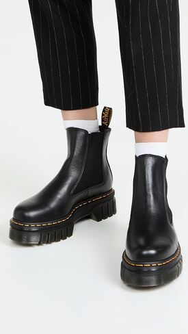 Dr. Marents Women's Audrick Platform Chelsea Boot, Black Nappa Lux in Saudi Arabia