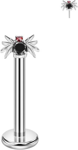 FANSING Spider Threadless Push Pin Labret Studs 316L Surgical Steel Halloween Piercing Jewelry 20g to 16g / 5mm to 10mm in Saudi Arabia