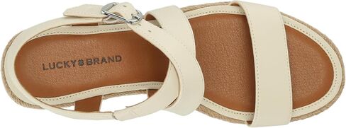 Lucky Brand Women's TRIANNA Wedge Sandal, Pristine, 6.5 in Saudi Arabia