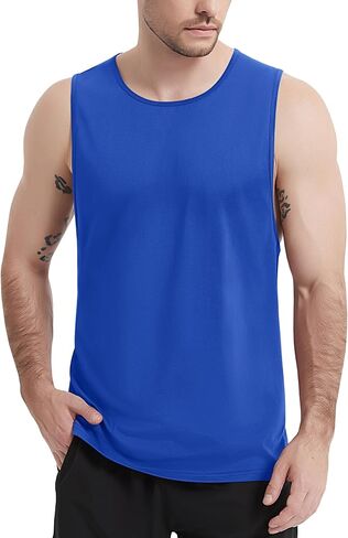 MAGCOMSEN Mens Workout Cut Off Shirt Sleeveless Muscle Shirts Athletic Cotton Tank Tops Gym Fitted Tanks Summer Running in Saudi Arabia