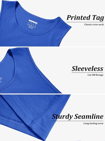 MAGCOMSEN Mens Workout Cut Off Shirt Sleeveless Muscle Shirts Athletic Cotton Tank Tops Gym Fitted Tanks Summer Running in Saudi Arabia