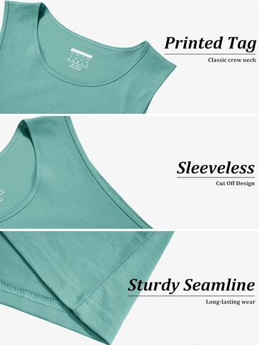 MAGCOMSEN Mens Workout Cut Off Shirt Sleeveless Muscle Shirts Athletic Cotton Tank Tops Gym Fitted Tanks Summer Running in Kuwait