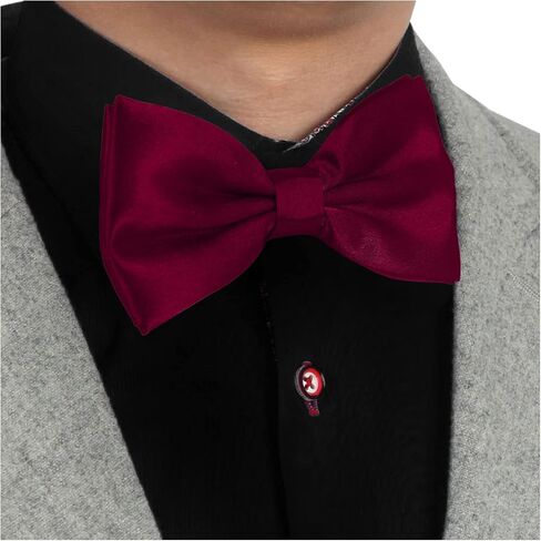 Dan Smith Man Bow Ties Silk Touch Bowtie Hankies Cuff-Links Set Clip-On Adjustable Famliy Shirt in Saudi Arabia
