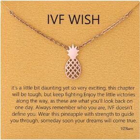 IVF Infertility Mom Pineapple Strength Necklace Fertility Wish Stress Relief Support Gift for Women