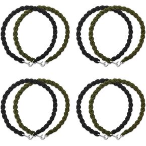 8PCS Elastic Boot Strap, Military Boot Strap Elastic Pant Ties Blousers Garter Military Blousing Straps with Metal Hook for Outdoor Sport Hiking Navy Army Military (Black, Green)