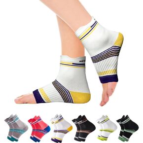 4 Pairs Light Compression Socks for Men Women Kids, Open Toe Compression Socks, 8-15 mmHg Soothe Socks