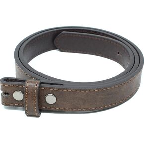 Womens Thin Leather Belt Strap with Vintage Distressed Texture 1" Wide with Snaps