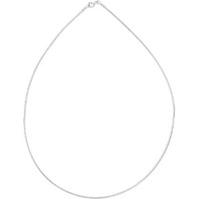 AeraVida 1mm Round Omega Cable 925 Sterling Silver Necklace Chain | Chain Necklace for Women | Sterling Silver Cable Necklace Jewelry | Adjustable Long Link Cable Chain Necklace