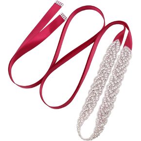 Crystal Wedding Sash Belt with Rhinestone Bridal Belt Handmade Bridesmaid Belts for Dress