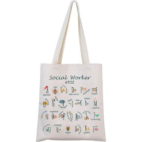 MNIGIU Social Worker Tote Bag Social Worker Canvas Bag Social Worker Thank You Gift MSW Graduation Gift
