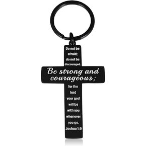 Christian Gift for Women Men Bible Verse Keychain for Teen Boys Girls Religious Cross Keyring Gifts for Him Her Faith Inspirational Catholic Birthday Christmas Easter Baptism Gift for Son Daughter