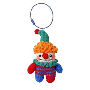 Handmade clown keychain Clown Cute Plush Dolls Birthday Christmas Gifts Decorative Car Key Backpack Pendant (White Clown)