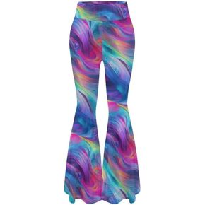 Irisjudy Women Flare Leggings Skulls Elastic High Waist Bootcut Yoga Pants Bell Bottom Camouflage Flared Sweatpants for Women