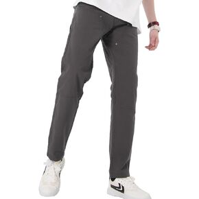 Plaid&Plain Men's Work Pants Straight Fit Carpenter Pants Utility Pants Twill with Double Knee and Hammer Loop in Kuwait