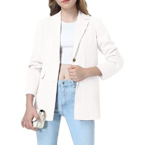 Girls Blazer Jacket with Inner Pocket Long Sleeve Notched Collar/Lapel Collar Open Front Casual Kids Blazers Suit