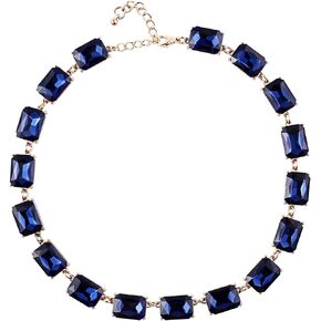 Women Statement Acrylic Crystal Necklace, Girl Novelty Costume Chain Bib Necklace Jewelry in Kuwait