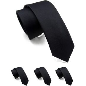 Wehug 4 Pack Men's Classic Solid Color Tie Slim Tie Skinny Ties For Men 2.4'' (6cm)
