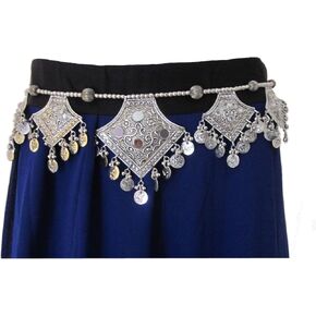 تصميم الأزياء الرباط حزام - عملة الغجر القبلية الرقص الشرقي زي اللباس السراويل تنورة الورك وشاح التبعي - كوشي بانجارا بوهو هيبي نمط المهرجانات البوهيمي الديكور الخصر المجوهرات in Kuwait