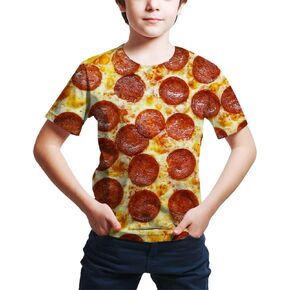 Kids Print 3D Funny Food Graphic Pattern Tees Shirts for Youth Boys Girls 4-14 Years