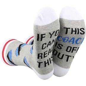 CENWA 1 Pairs Cheerleading Socks If You Can Read This Coach Is Off Duty Cheer Coach Gift Cheerleader Coach Thank You Gift