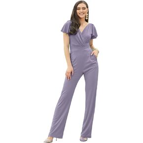 KOH KOH Women’s Long Pant Suit Sleeveless V-Neck Classy Jumpsuit Romper Outfit