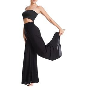 Women's Flowy Wide Leg Palazzo Pants, Loose Elastic High Waisted Beach Casual Culottes in Kuwait