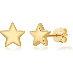 925 Sterling Silver Stud Earrings for Women,Women's 18K Gold Plated Dainty Jewelry Earrings with Post,Cross/Bar/Heart/Moon/Star/Lightning/Love Knot/Flower/Butterfly/Triangle Cut.