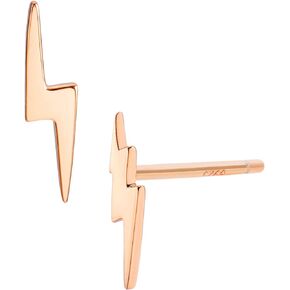 Lightning Bolt Earrings Gold in Sterling Silver 18K Plating Minimalist Small Thunder Bolt Studs