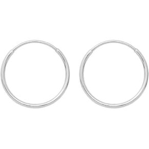 14K Gold Thin Continuous Endless Hoop Earrings, 10-24mm (1mm Tube) in Kuwait