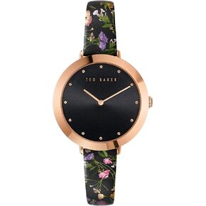 Ted Baker Ladies Black Printed Leather Strap Watch (Model: BKPAMS3019I)