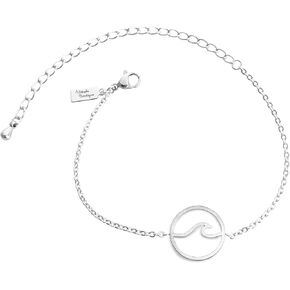 Altitude Boutique سوار بسيط لموجة المحيط لركوب الأمواج وسيرفر البحر ودائرة هاواي مجوهرات الشاطئ (ذهبي، فضي) in Kuwait