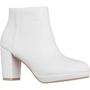 ILLUDE Women’s Ankle Bootie Side Zip Comfortable Block Heel Chunky Platform Ankle Boots