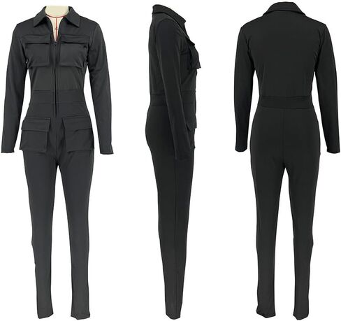 VOIKERDR إمرأة بذلة طويلة الأكمام بذلة عارضة رومبير حللا للنساء أنيق عارضة رومبير ثوب بودي كون in Kuwait