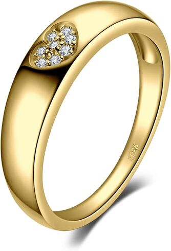 JewelryPalace الحب القلب مكعب زركونيا وعد خواتم للنساء، 14K الأبيض الأصفر ارتفع الذهب مطلي 925 خواتم الفضة الاسترليني لها، خواتم الزفاف تكويم للنساء in Saudi Arabia