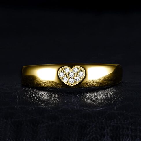 JewelryPalace الحب القلب مكعب زركونيا وعد خواتم للنساء، 14K الأبيض الأصفر ارتفع الذهب مطلي 925 خواتم الفضة الاسترليني لها، خواتم الزفاف تكويم للنساء in Saudi Arabia