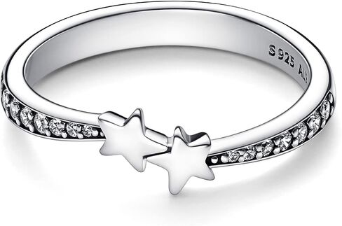 Pandora Shooting Stars Sparkling Ring - Celestial Ring for Women - Layering or Stackable Ring - Sterling Silver with Clear Cubic Zirconia - Size 7 in Saudi Arabia